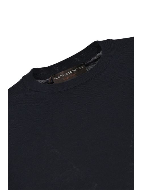 T-shirt in maglia di cotone Blu navy FILIPPO DE LAURENTIIS | TS0MC CR14R890